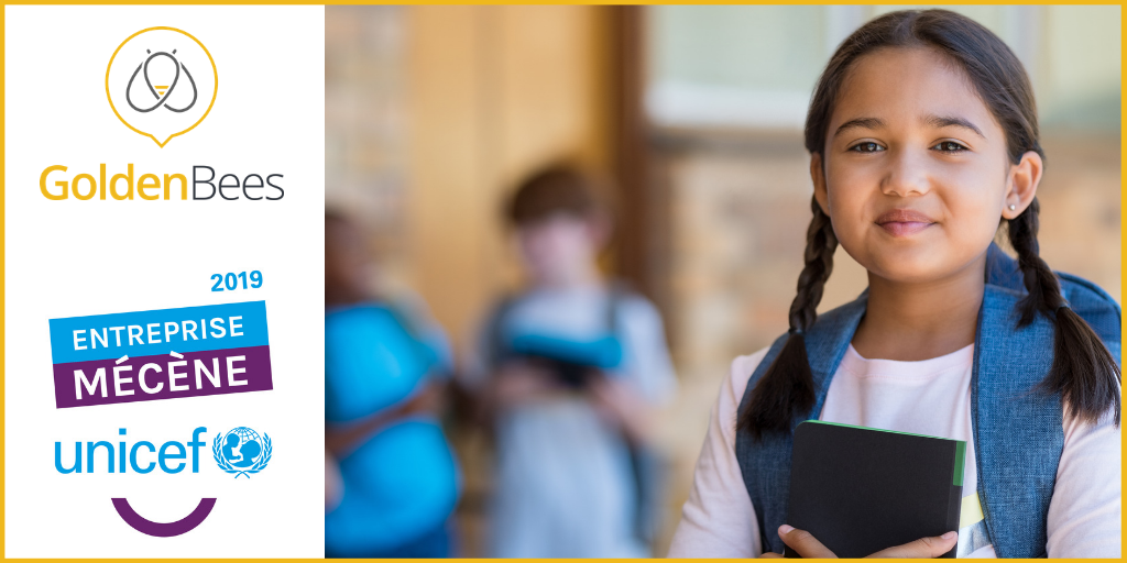 Golden Bees entreprise mécène, s'engage auprès de  l’UNICEF pour l’éducation et l’avenir de l’emploi.
