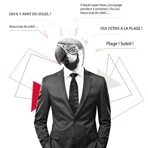 LA-RENTREE-LE-TRAVAIL-ET-TOUTES-CES-CHOSES-INSUPPORTABLES-AU-BUREAU---perroquet - collegue - conge - discussions - communication - urgence - trop de travail - fatigue - repos - vacances 