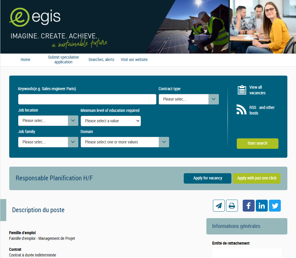 Groupe Egis page de candidature
