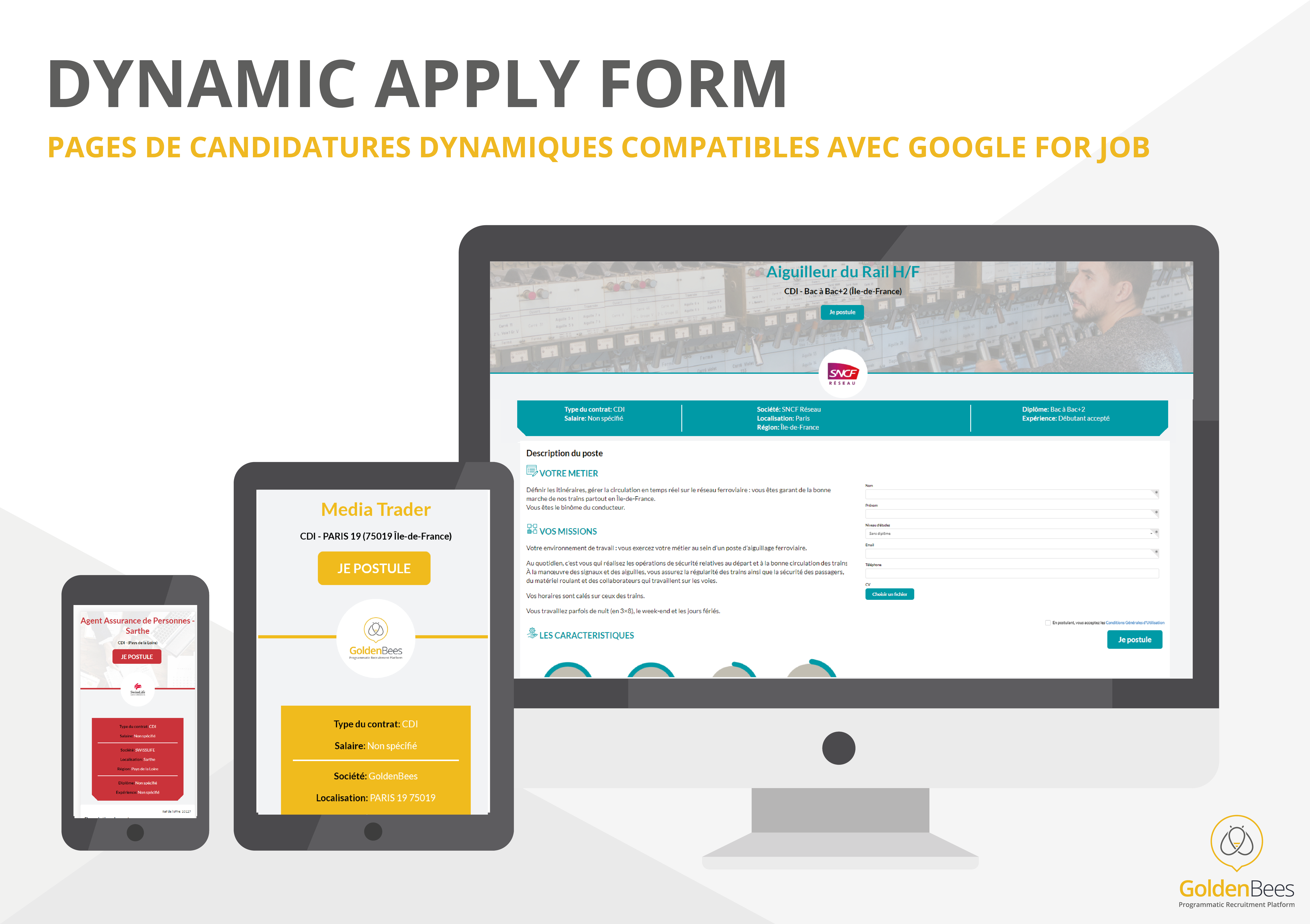 Golden Bees développe les pages de candidatures dynamiques compatibles avec Google for jobs !